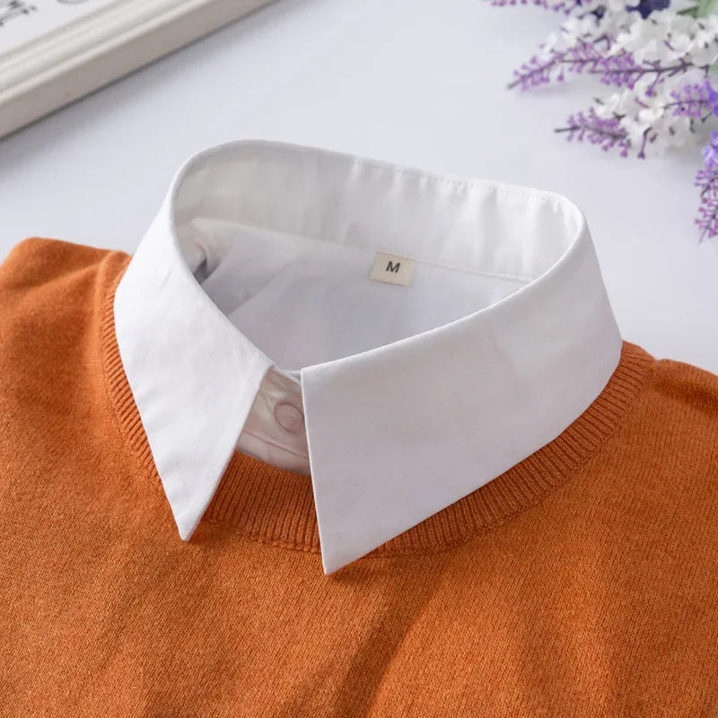 Black White Fake Collar for Women Shirt Sweater Detachable Collar