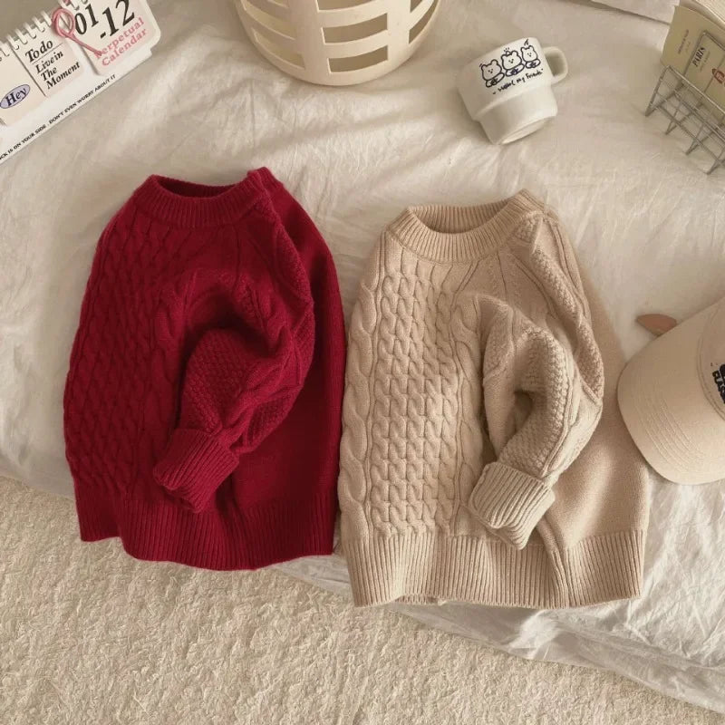 2024 Fall Winter Kids Christmas sweater Vintage knitted Twists