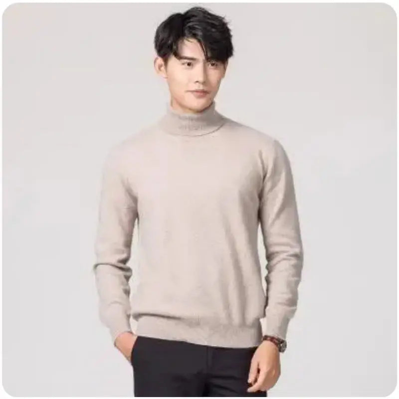 Cashmere turtleneck men sweater clothes for 2023 autumn winter jersey