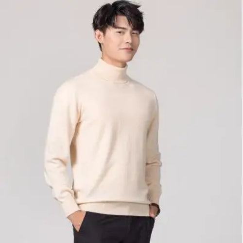 Cashmere turtleneck men sweater clothes for 2023 autumn winter jersey