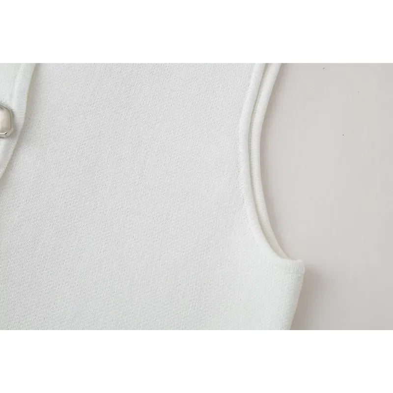 Women Fashion Short Waistcoat Spring Summer Knitted Sexy Sleeveless