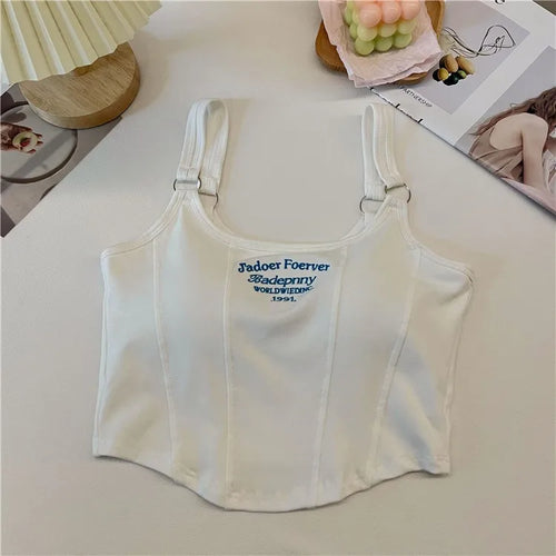 Women Crop Top Summer Y2K Lrregular Hem Slim Tank Tops Casual Sexy