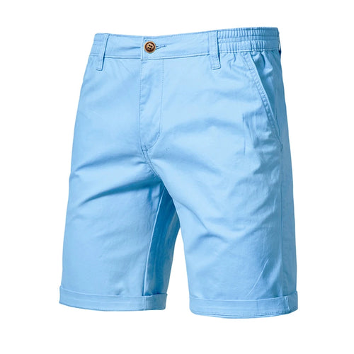 2021 New Summer 100% Cotton Solid Shorts Men High Quality Casual