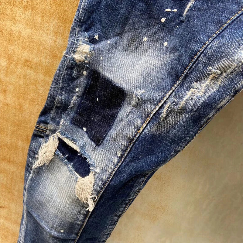 Chareiharper dsq T121 men`s jeans New wear simple men slim ripped