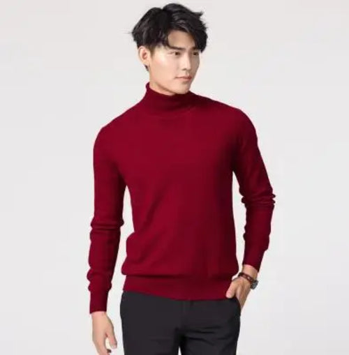 Cashmere turtleneck men sweater clothes for 2023 autumn winter jersey