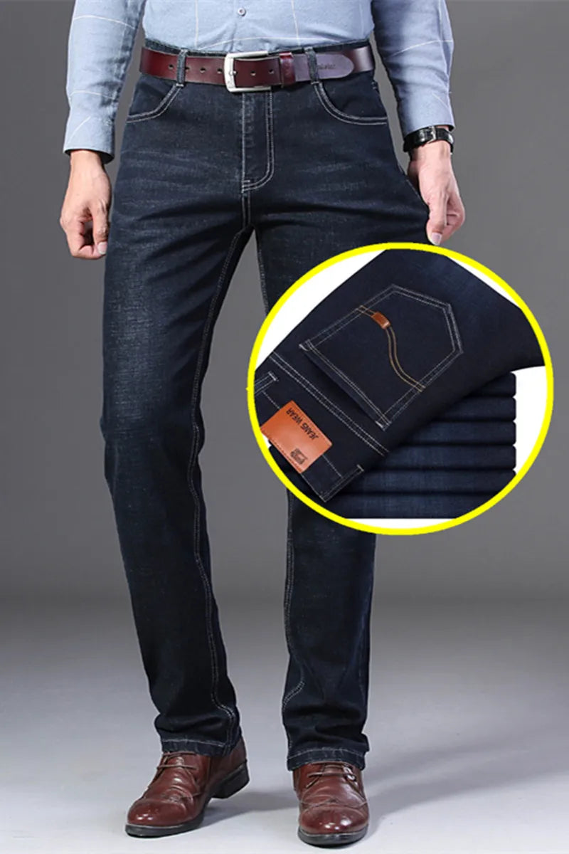 KUBRO Men Jeans Brand 2024 Fashion Business Pants Retro Classic Denim