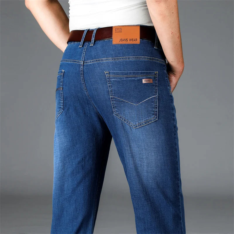 KUBRO Men Jeans Brand 2024 Fashion Business Pants Retro Classic Denim