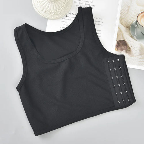 Flat Breast Binder Underwear Women Seamless Side Buckle Shorts Vest