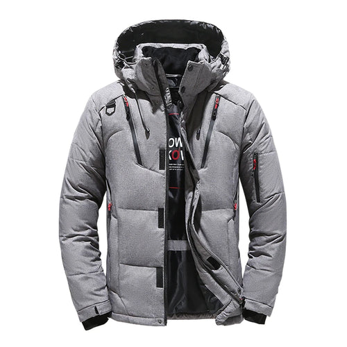 Winter Down Jacket Men White Duck Coat Windproof Warm Travel Camping