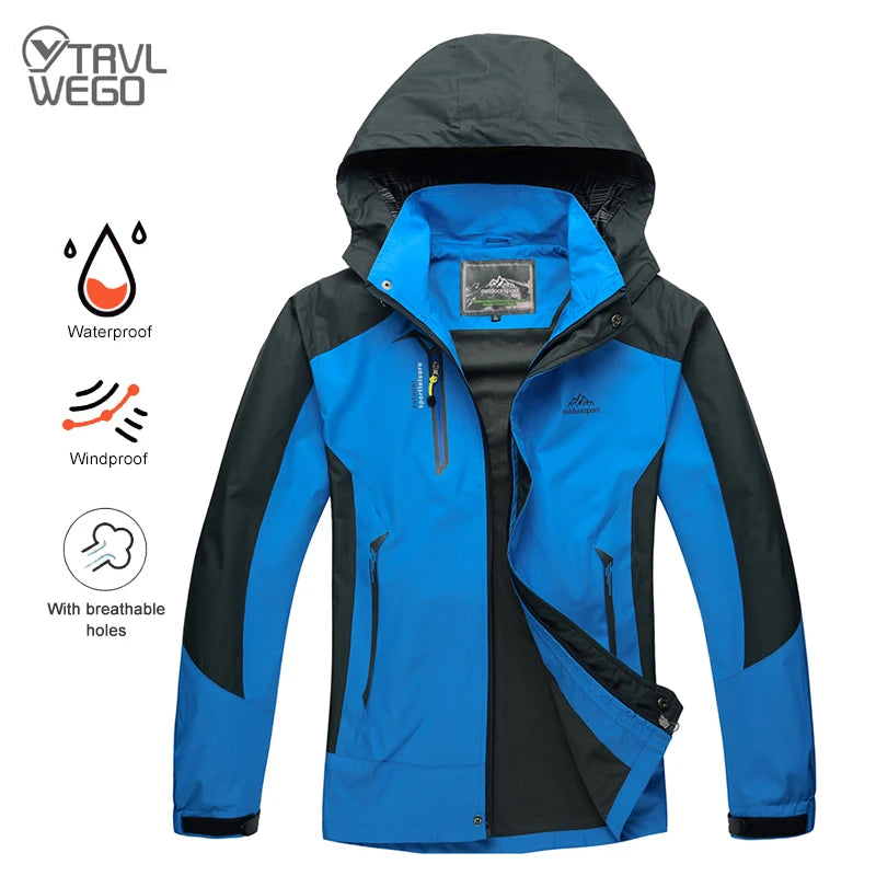 TRVLWEGO Camping Hiking Jacket Men Autumn Outdoor Sports Coats