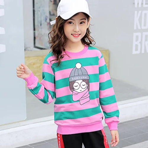 4 6 8 10 12 14 Year Teen Girls Sweatshirt Spring Kids Pullover Top