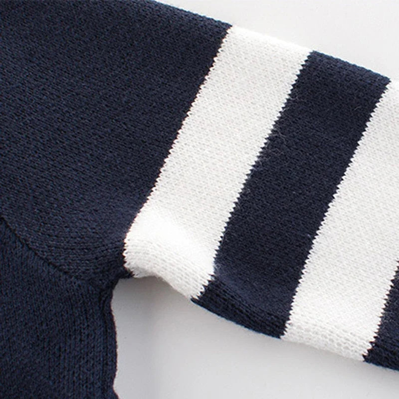 2025 Winter New Boys Sweaters Casual Long Sleeve V-Neck Knit Cardigan