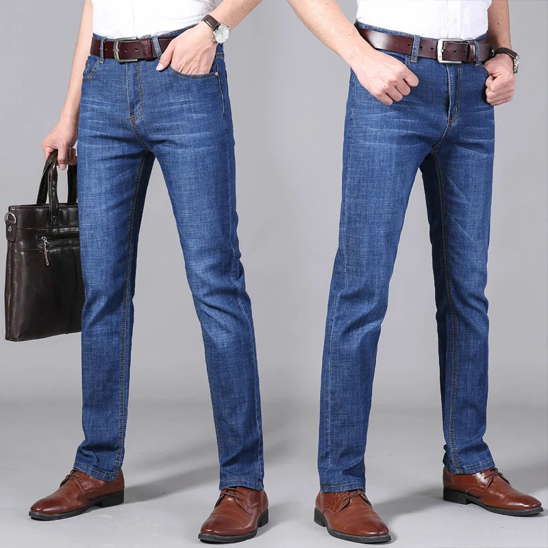 KUBRO Men Jeans Brand 2024 Fashion Business Pants Retro Classic Denim