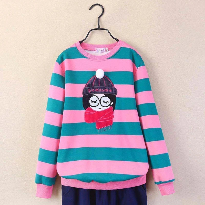 4 6 8 10 12 14 Year Teen Girls Sweatshirt Spring Kids Pullover Top
