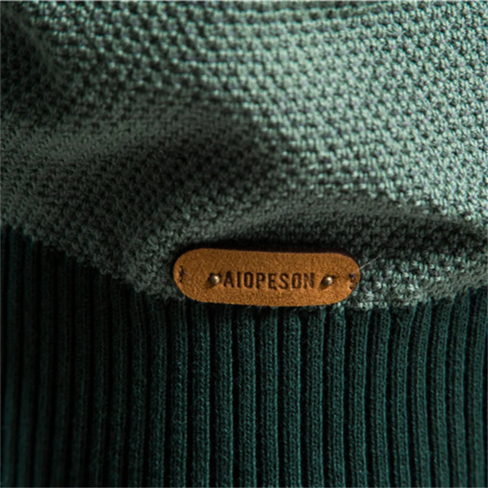 AIOPESON Spliced Cotton Sweater Men Casual O-neck High Quality