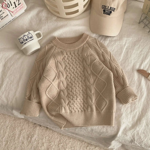2024 Fall Winter Kids Christmas sweater Vintage knitted Twists