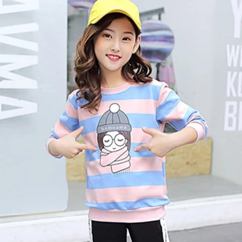 4 6 8 10 12 14 Year Teen Girls Sweatshirt Spring Kids Pullover Top