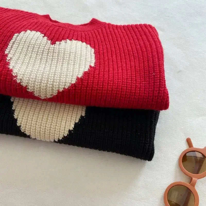 Boutique Kids Fall Clothes Baby Boys Girls Kawaii Sweater Heart