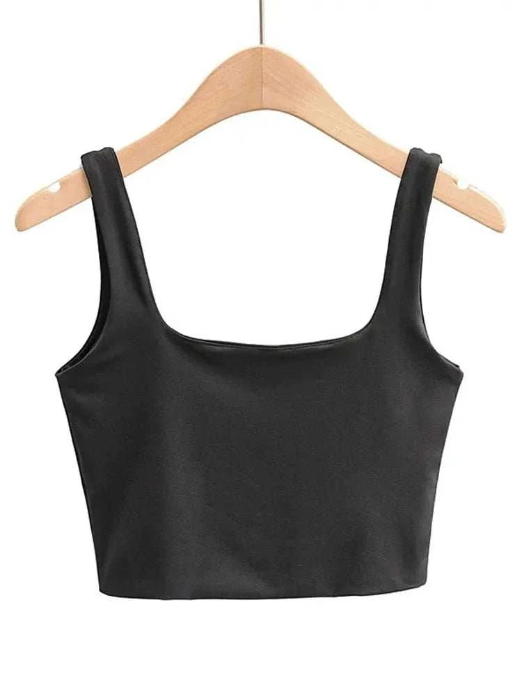 2022 Summer Women Sexy Sleeveless Tops Fashion Short Square Collar