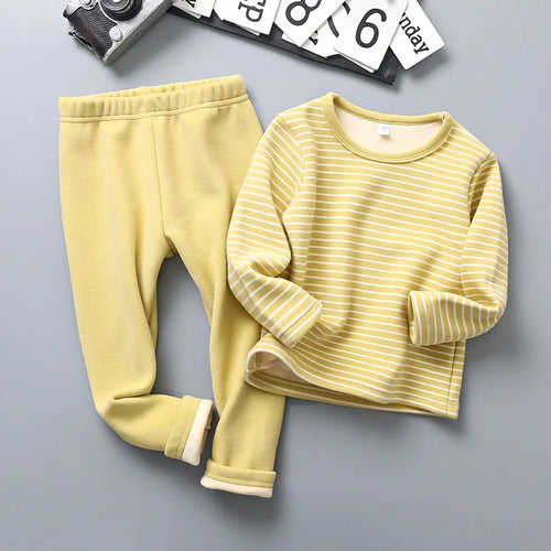 New 2024 Autumn Winter Kids Thicken Warm Pajamas Baby Boys Girls