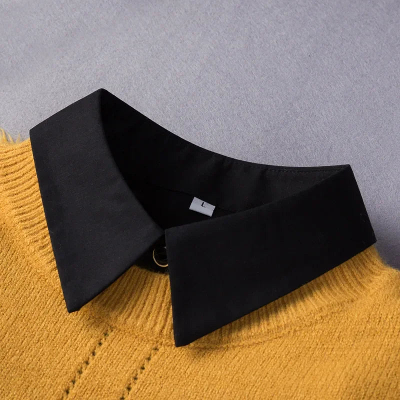 Black White Fake Collar for Women Shirt Sweater Detachable Collar