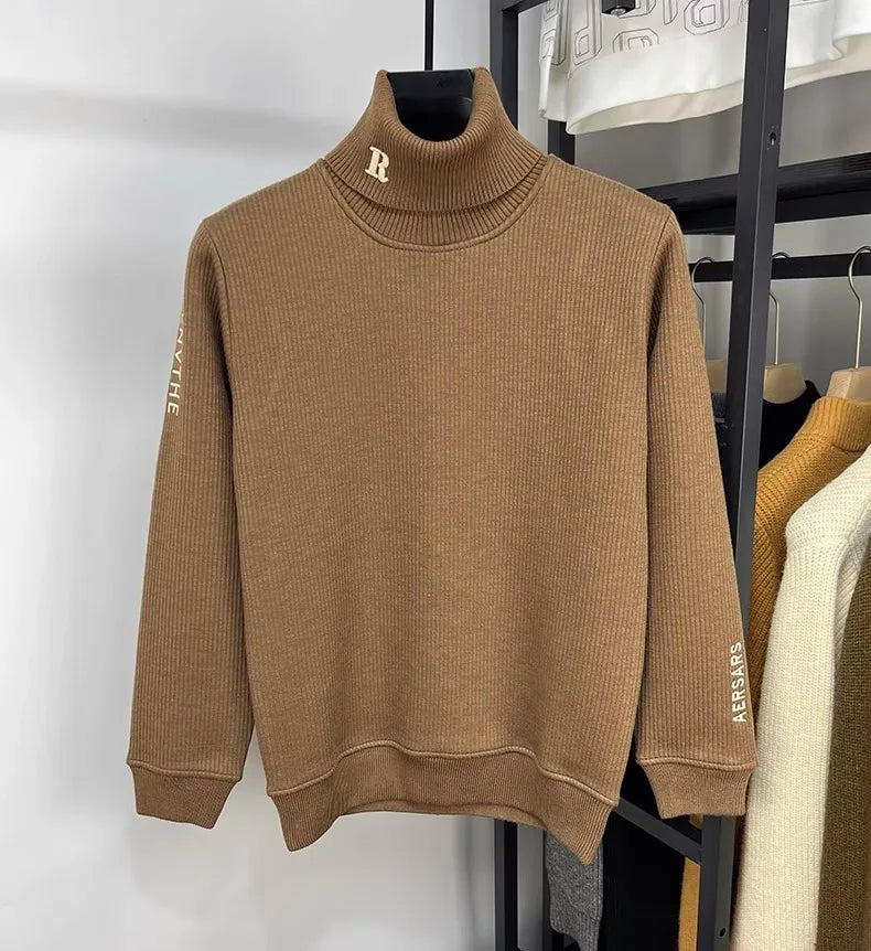 High end brand trend letter embroidery knitted sweater men&