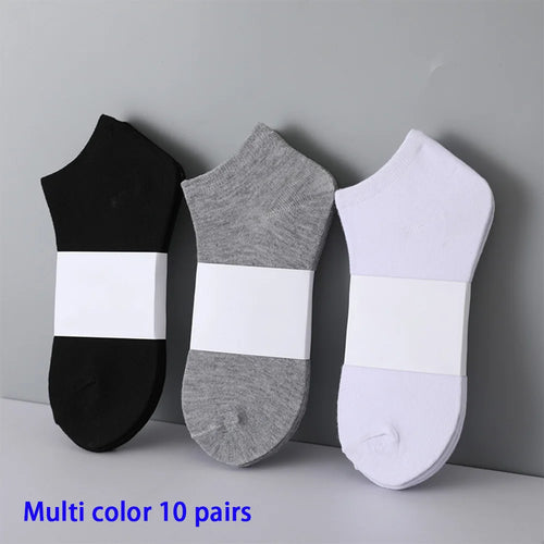 10 Pairs Women/Men Boat Socks Invisible Low Cut Silicone Non-slip