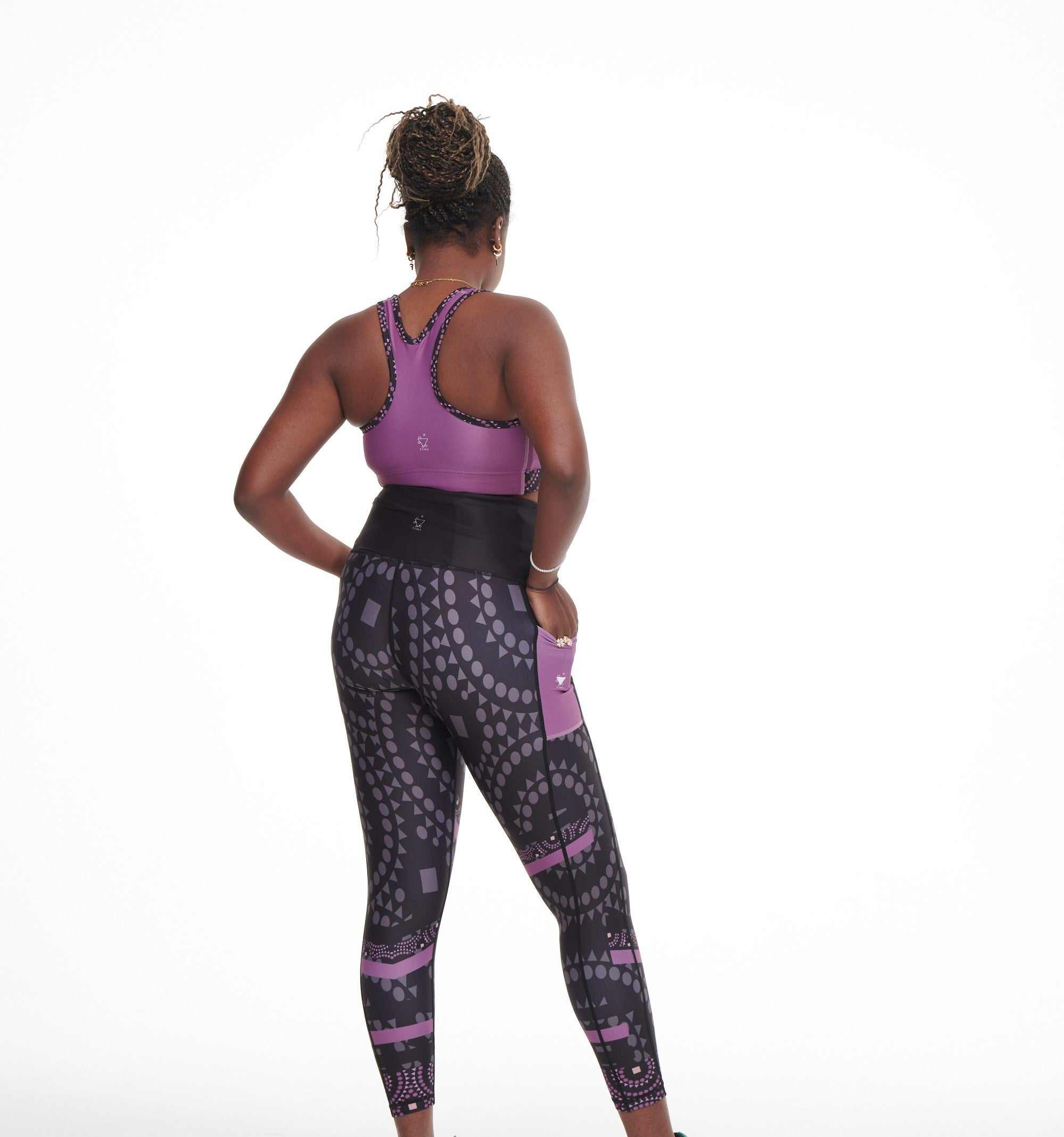 Signature On Purple Splash Leggings (Side Pocket)