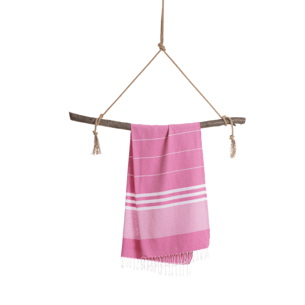 Malibu Hammam Towel with Recycled Gift Box, Fuchsia