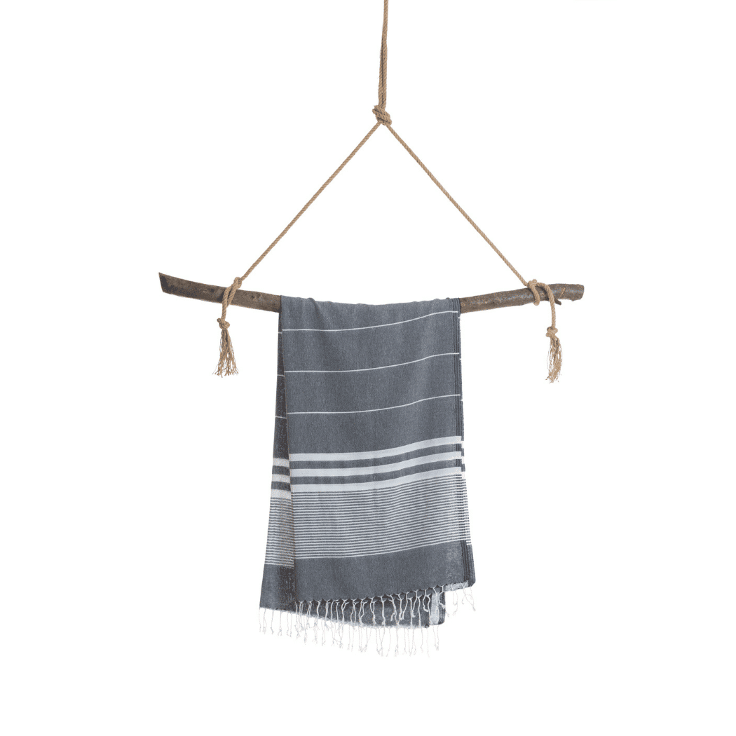 Malibu Hammam Towel with Recycled Gift Box, Black