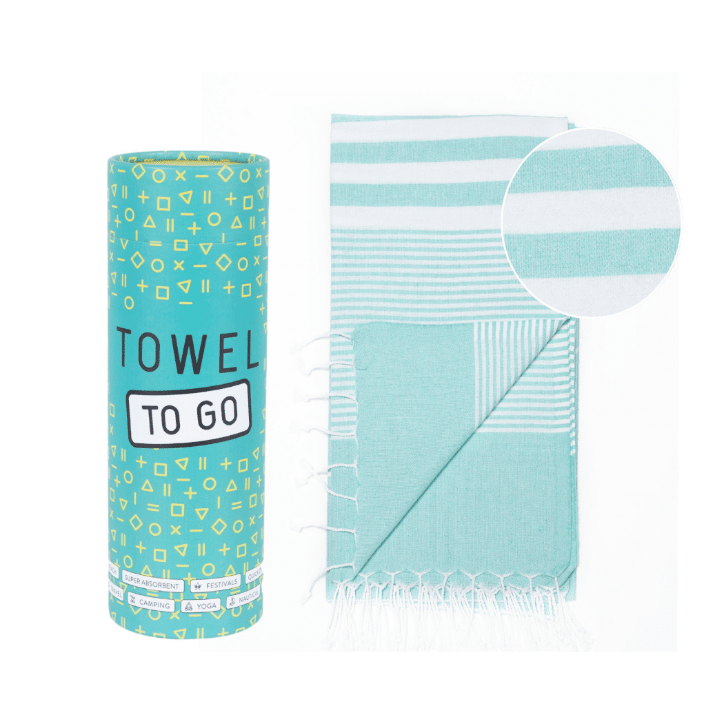 Malibu Hammam Towel with Recycled Gift Box, Turquoise