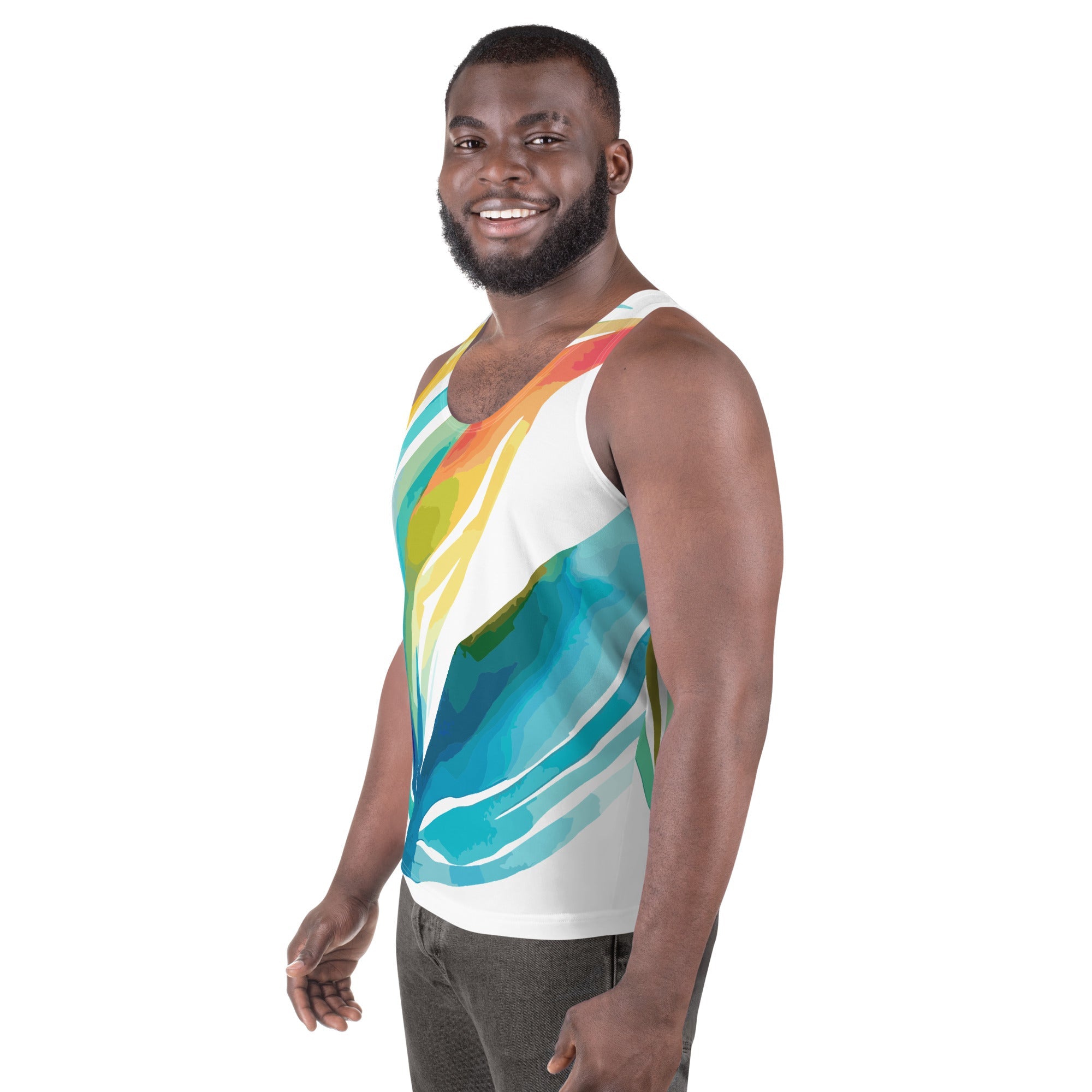 Mens Stretch Fit Tank Top, Strength and Courage Design