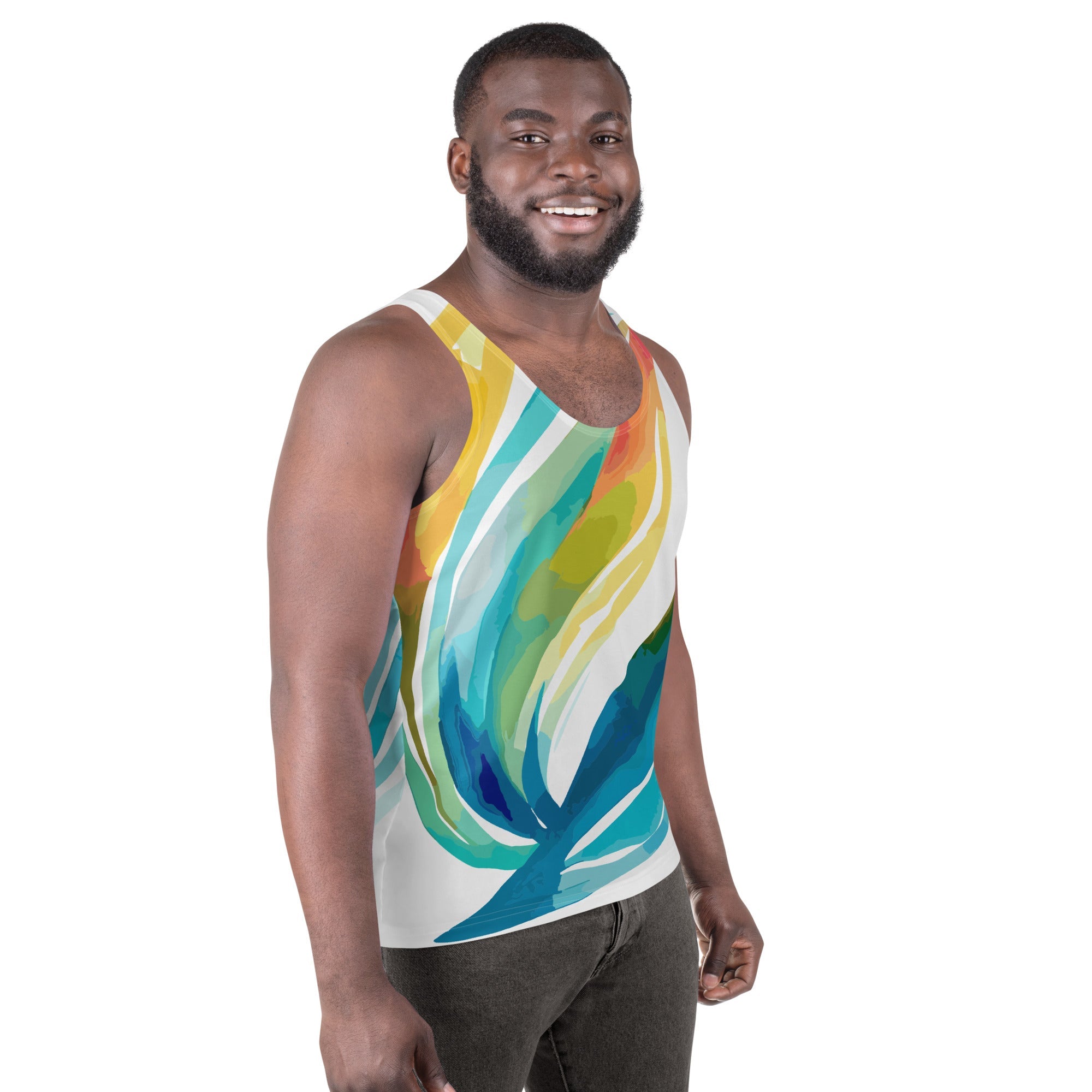 Mens Stretch Fit Tank Top, Strength and Courage Design