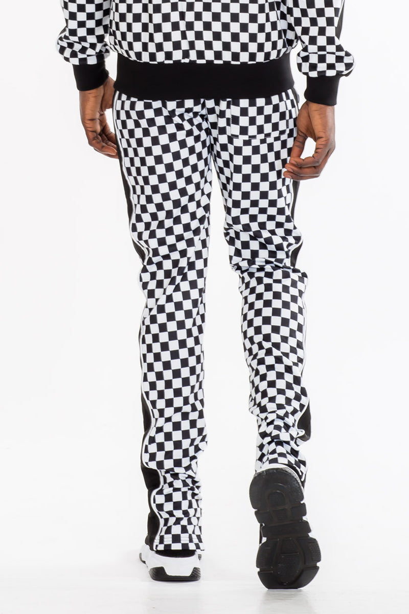 TP0512 Checkered Side Stripe Track Pants
