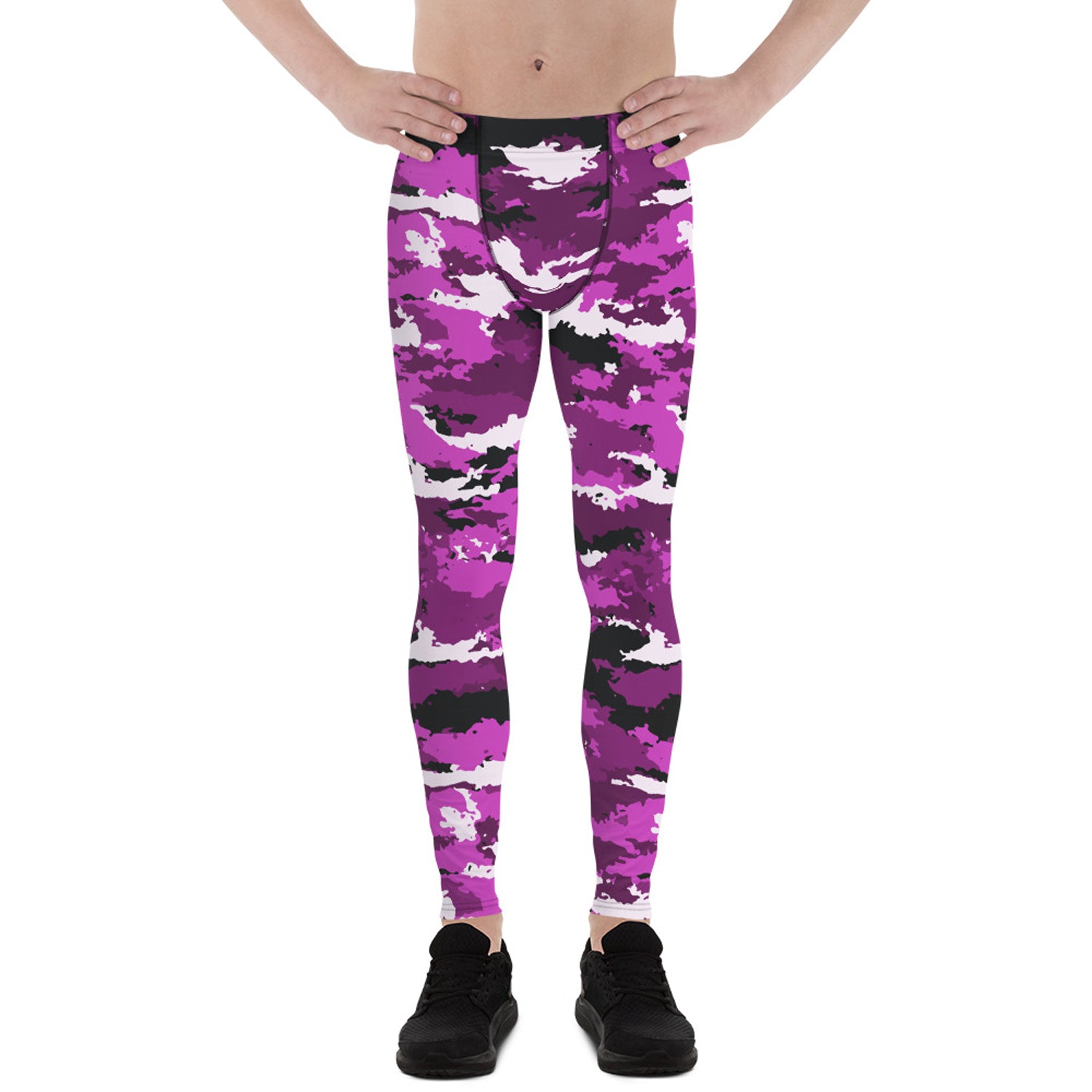 Pink Purple Camo Leggings for Men