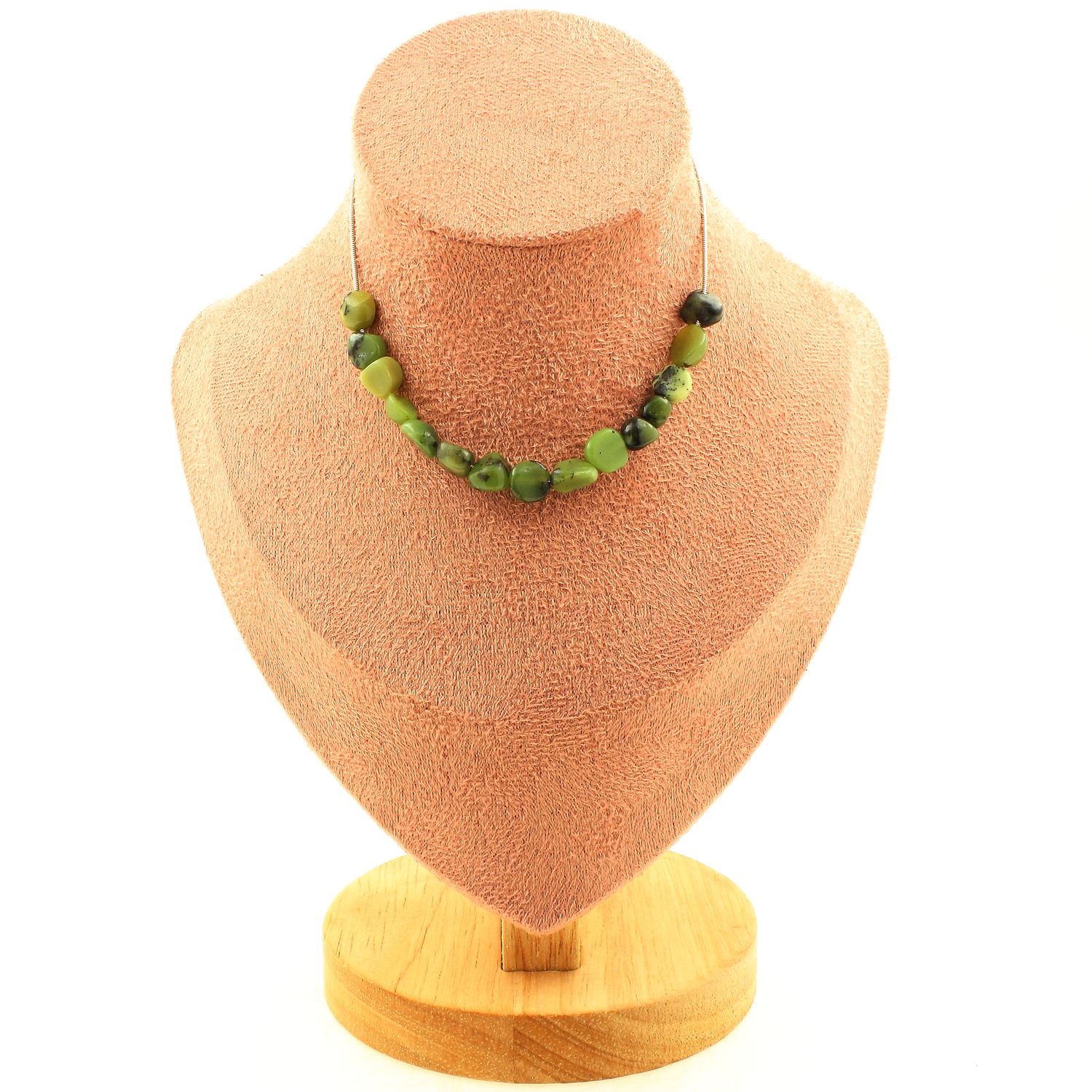 Jade Nephrite from Xiuyan China 15 beads necklace.