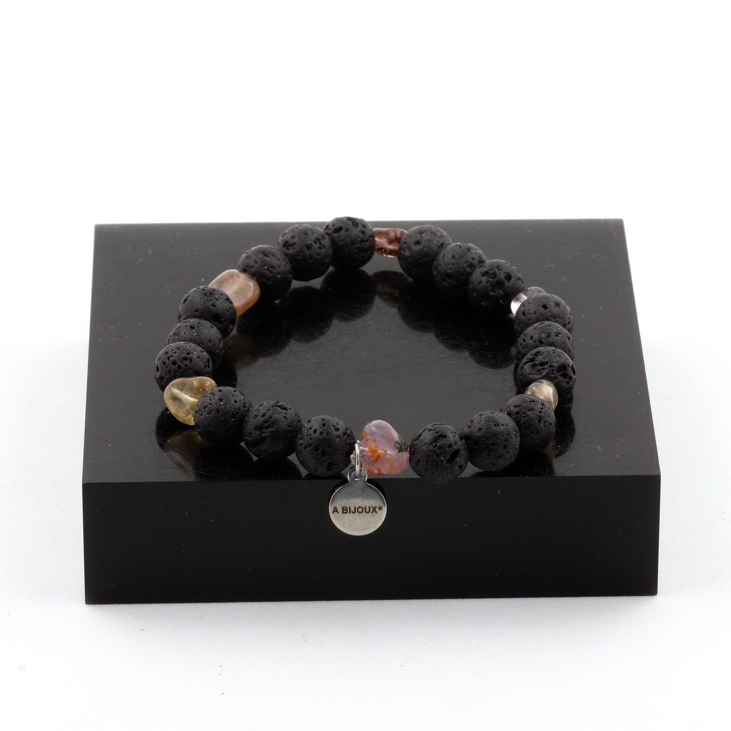 Auralite from Canada + Lava Bracelet 8 mm Beads.
