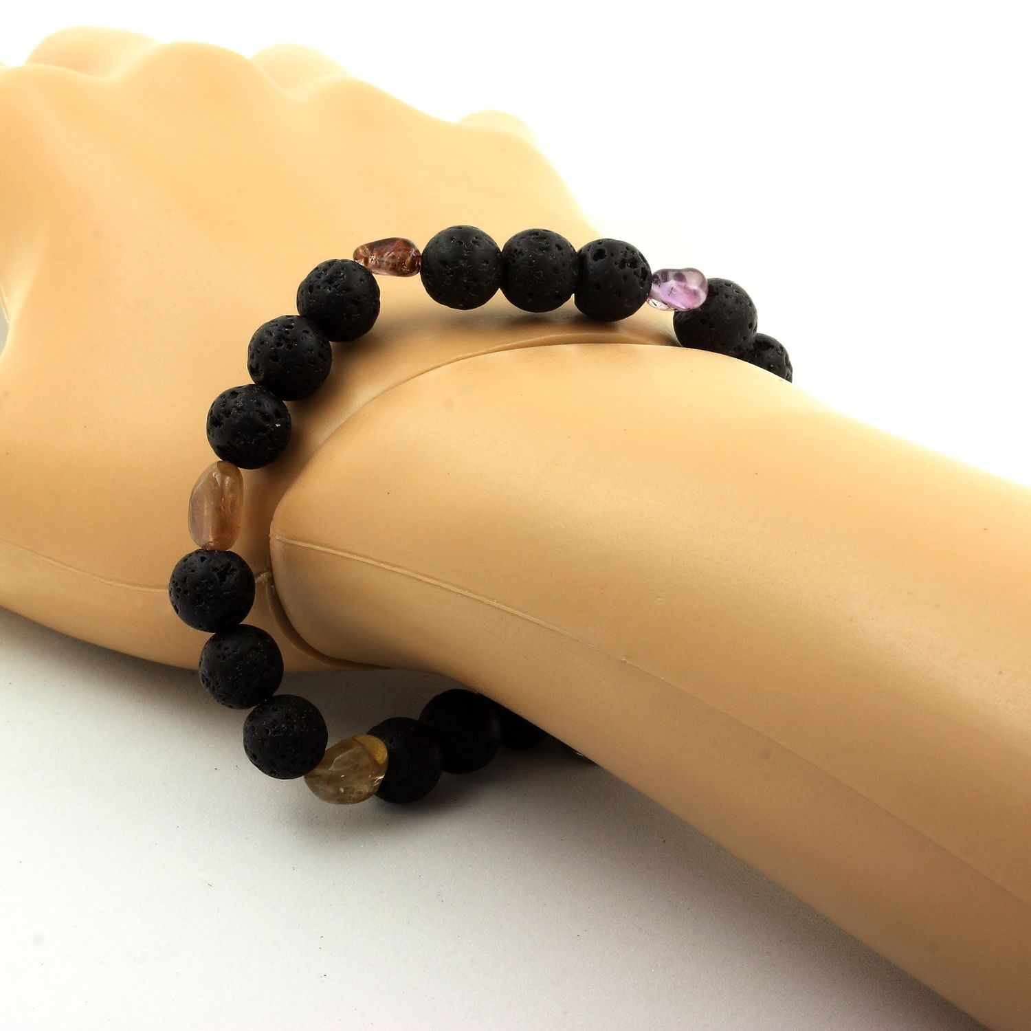 Auralite from Canada + Lava Bracelet 8 mm Beads.