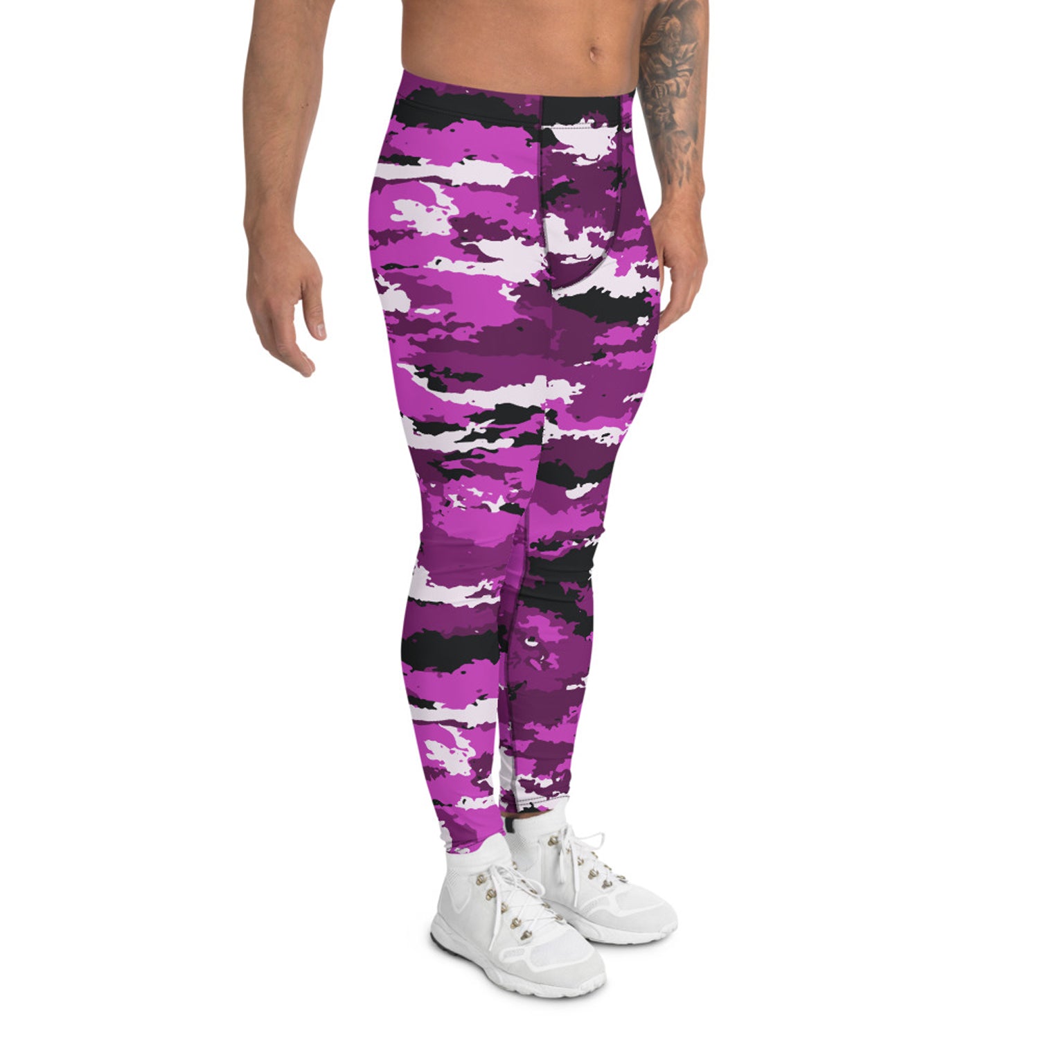 Pink Purple Camo Leggings for Men