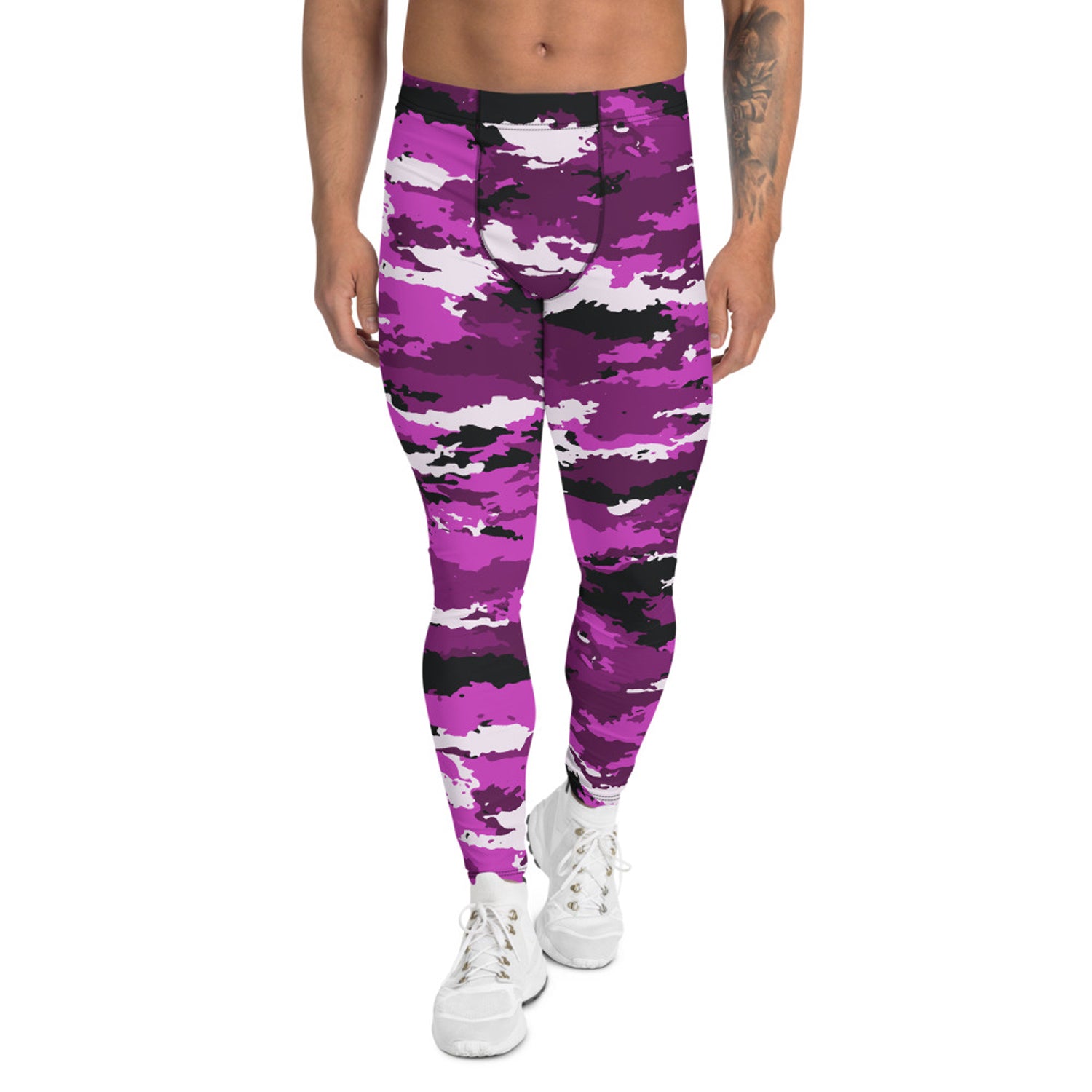 Pink Purple Camo Leggings for Men