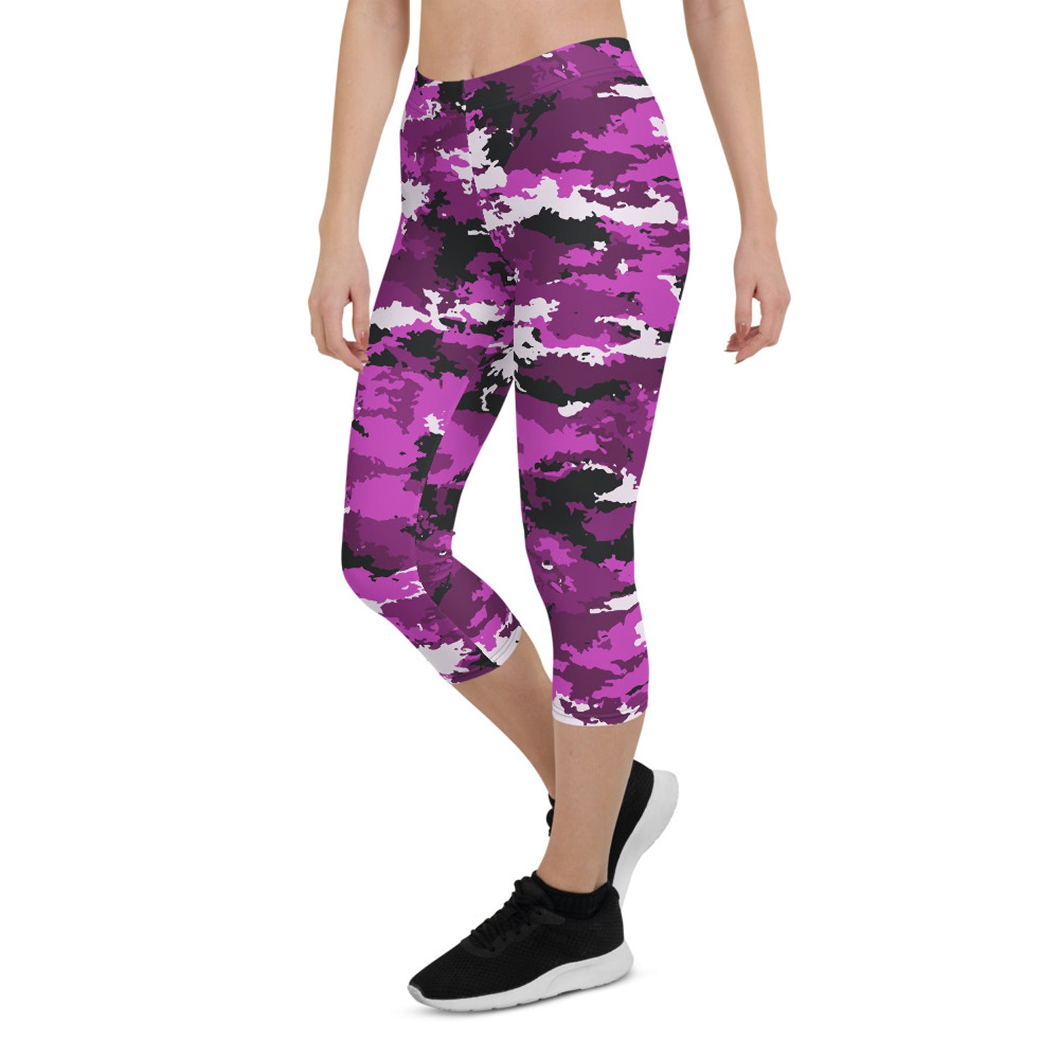 Pink and Purple Camo Capri Leggings