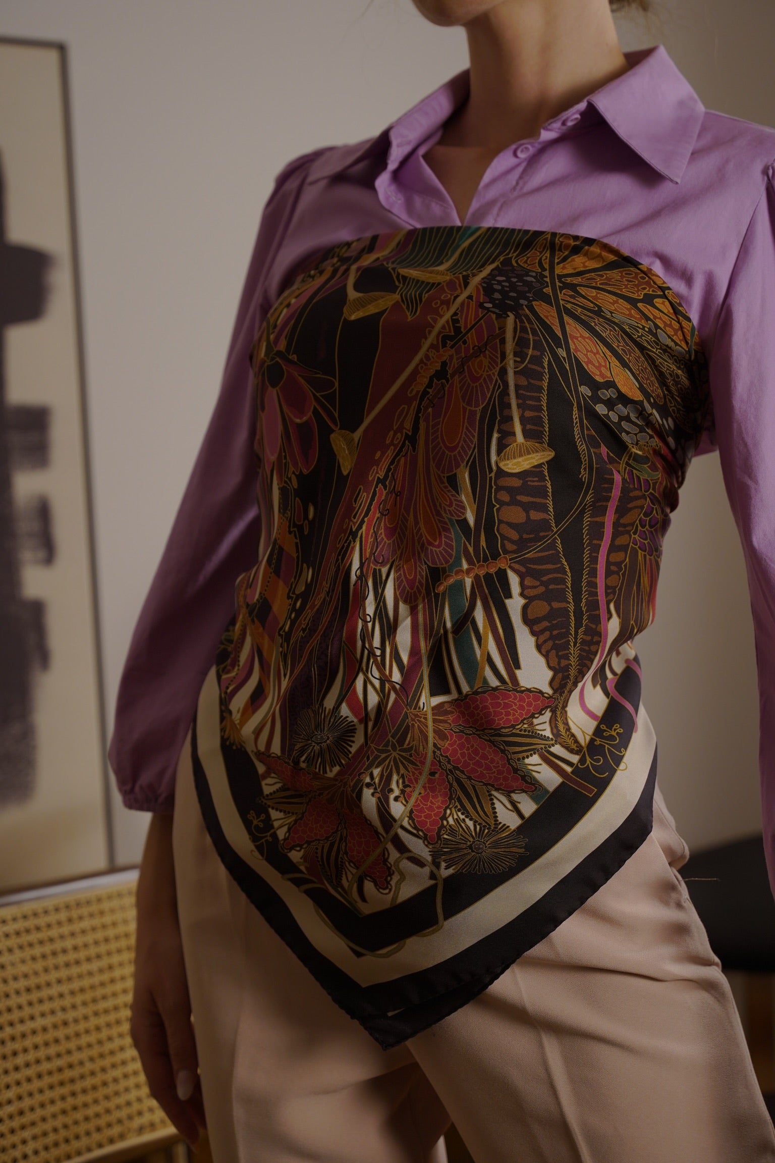 Medusa’s Flower - Fuschia - 100% Silk Scarf