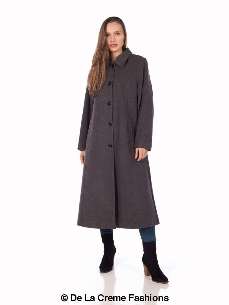 Faux Wool Longline Hooded Winter Coat