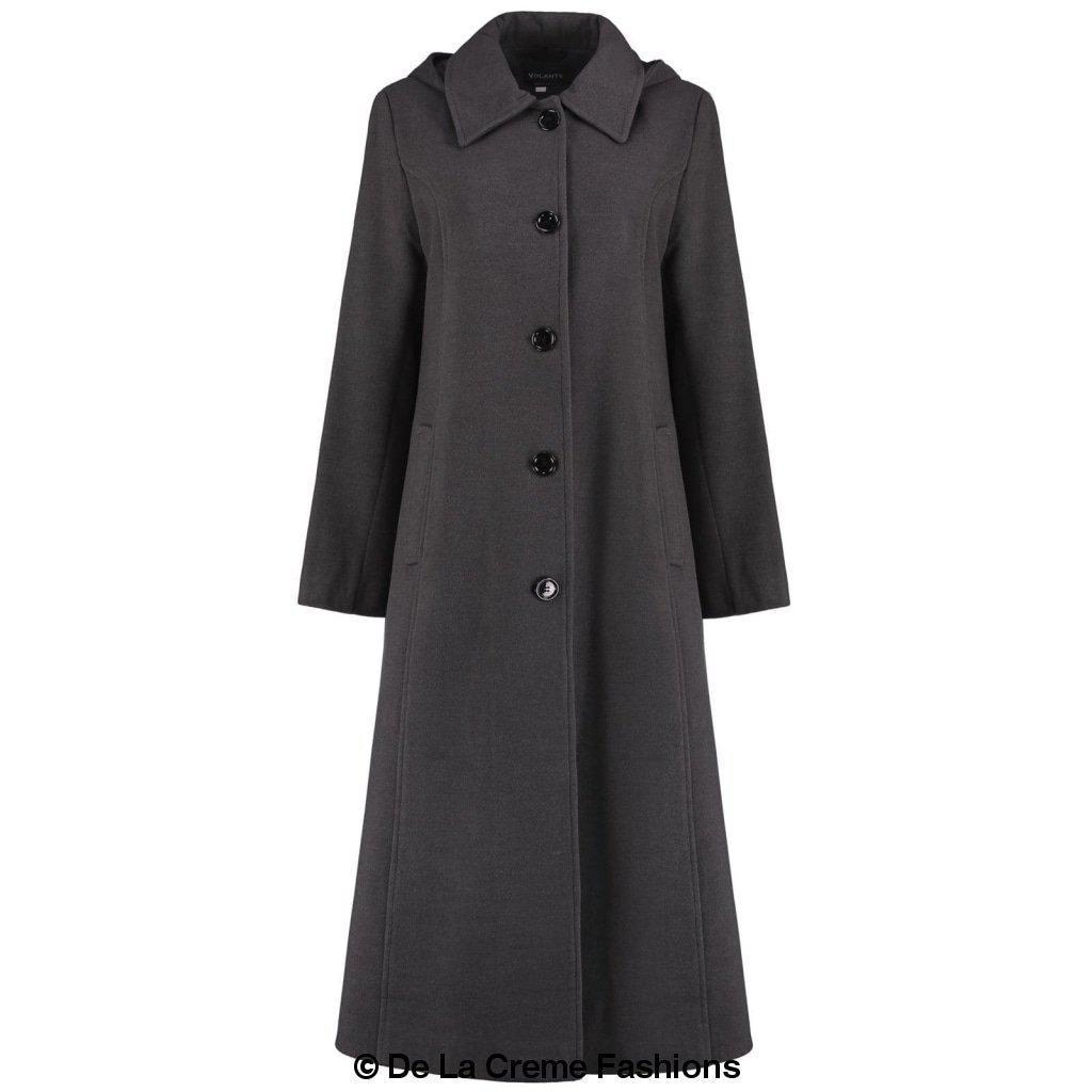 Faux Wool Longline Hooded Winter Coat