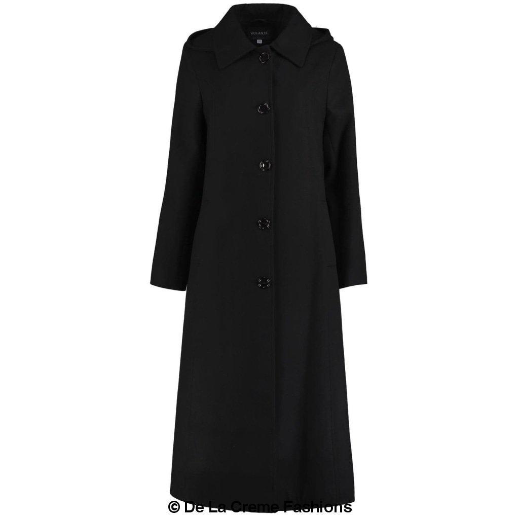 Faux Wool Longline Hooded Winter Coat