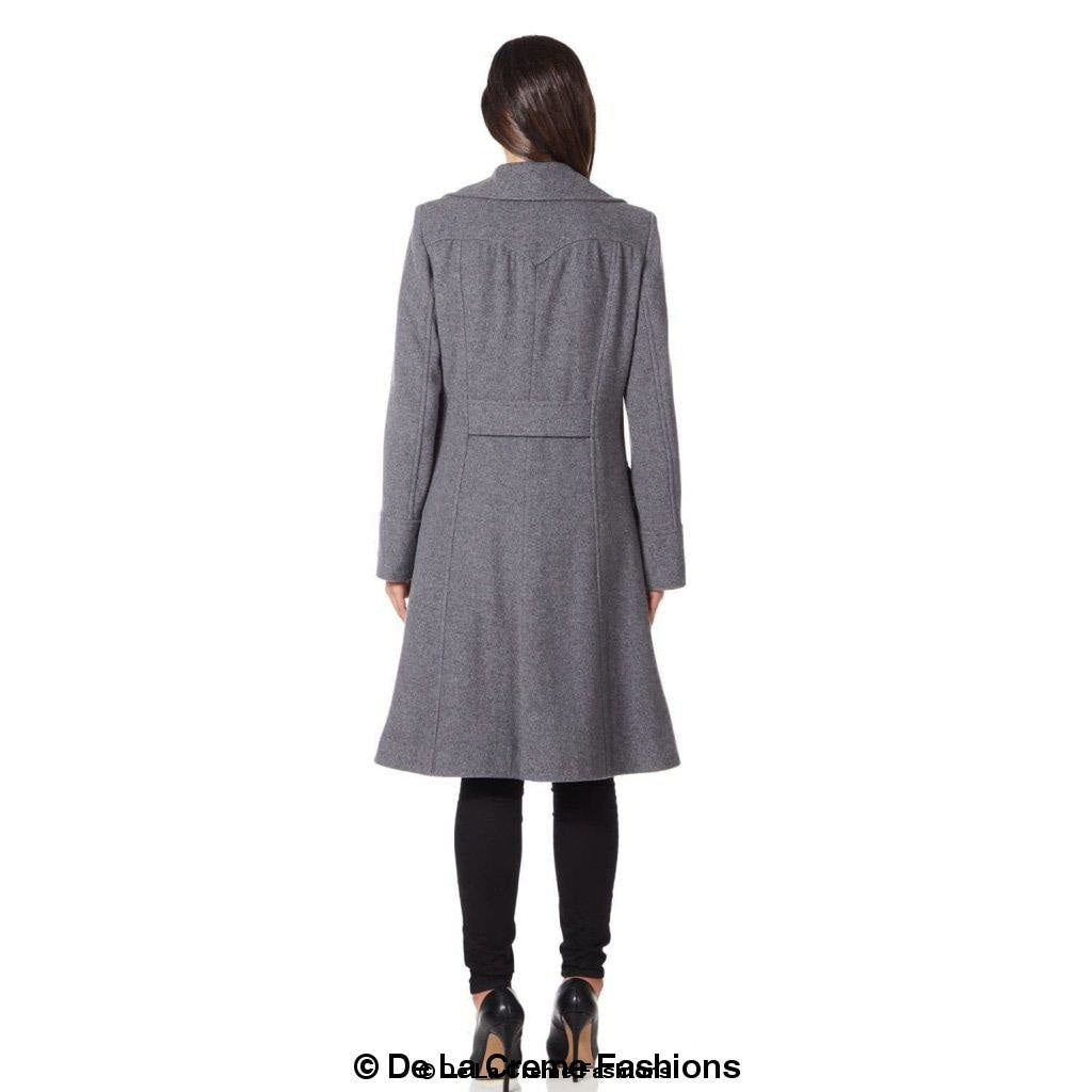 Wool Blend Double Breasted Midi Coat