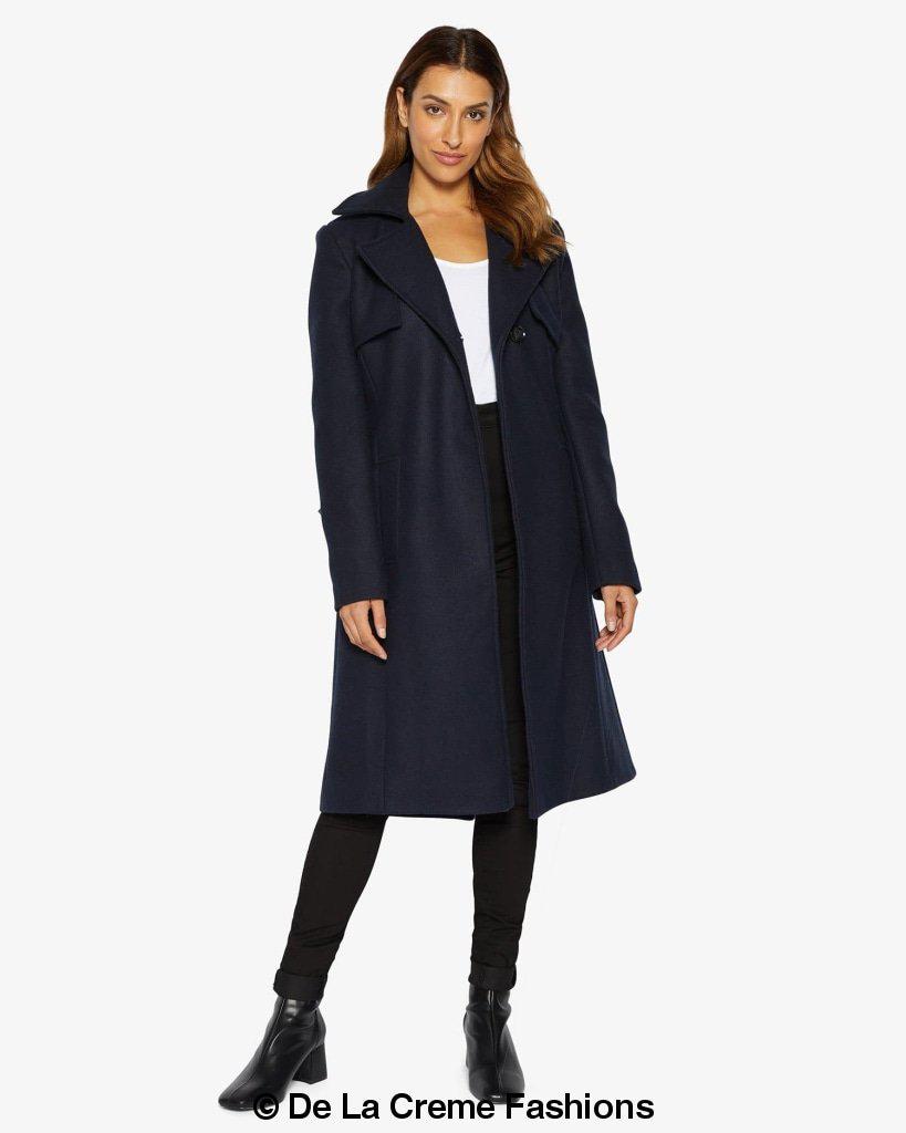 Dina Lapel Collar Duster Coat With Belt