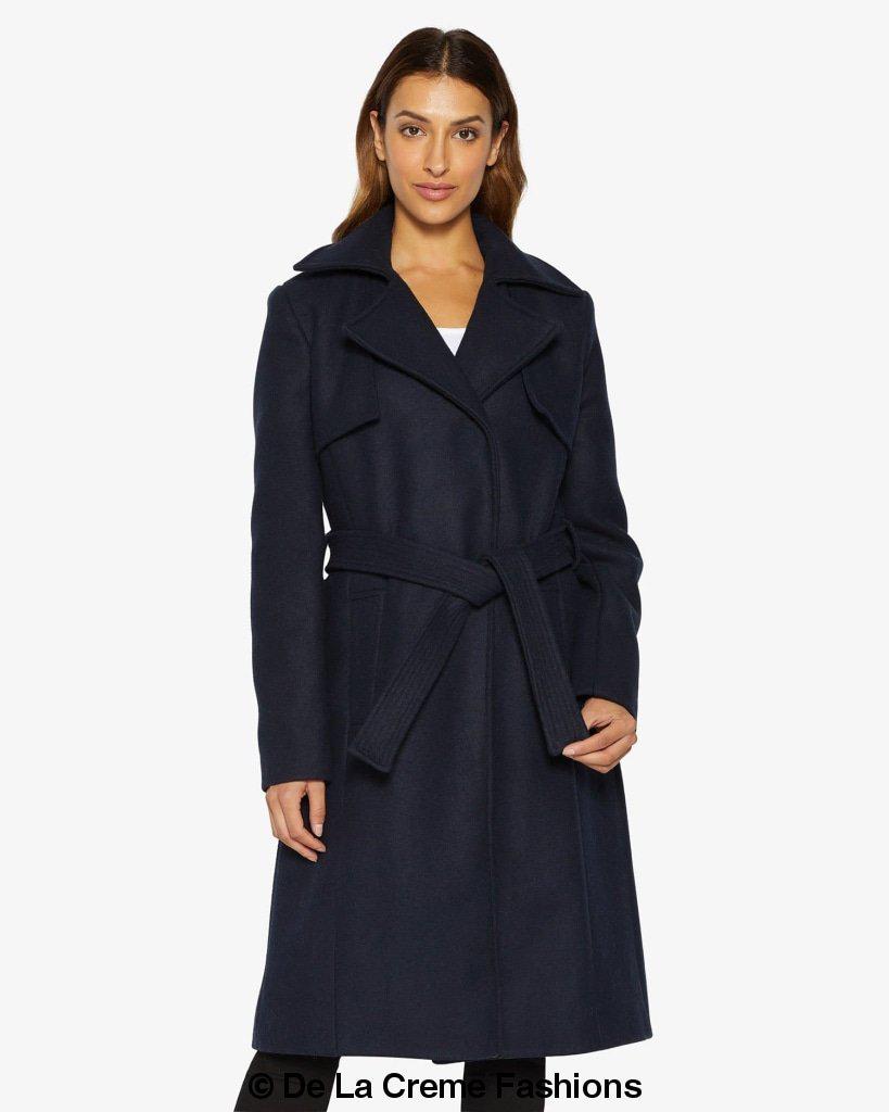 Dina Lapel Collar Duster Coat With Belt
