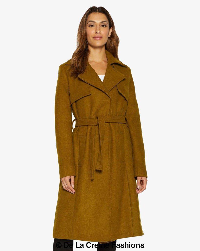 Dina Lapel Collar Duster Coat With Belt