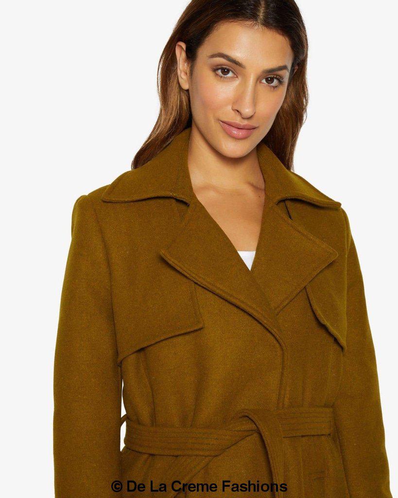 Dina Lapel Collar Duster Coat With Belt